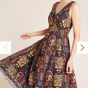 Anthropologie Cecily Embroidered Midi Dress Without Tulle Trim